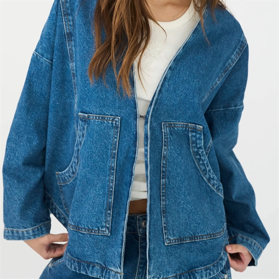 Ivy Copenhagen Augusta Denim Jacket Wash Jaca, Denim Blue